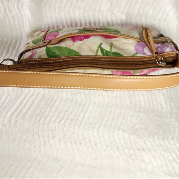 Relic Floral Peony Shoulder Bag Camel Trim Pink Green Cream - Picture 5 of 5